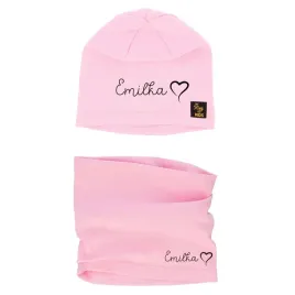 czapka-komin-dla-dzieci-rozowa-wlasny-nadruk