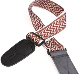 pasek-gitarowy-tkany-regulowany-skorzane-koncowki-wzor-retro-mod-4