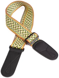pasek-gitarowy-tkany-regulowany-skorzane-koncowki-wzor-retro-mod-9