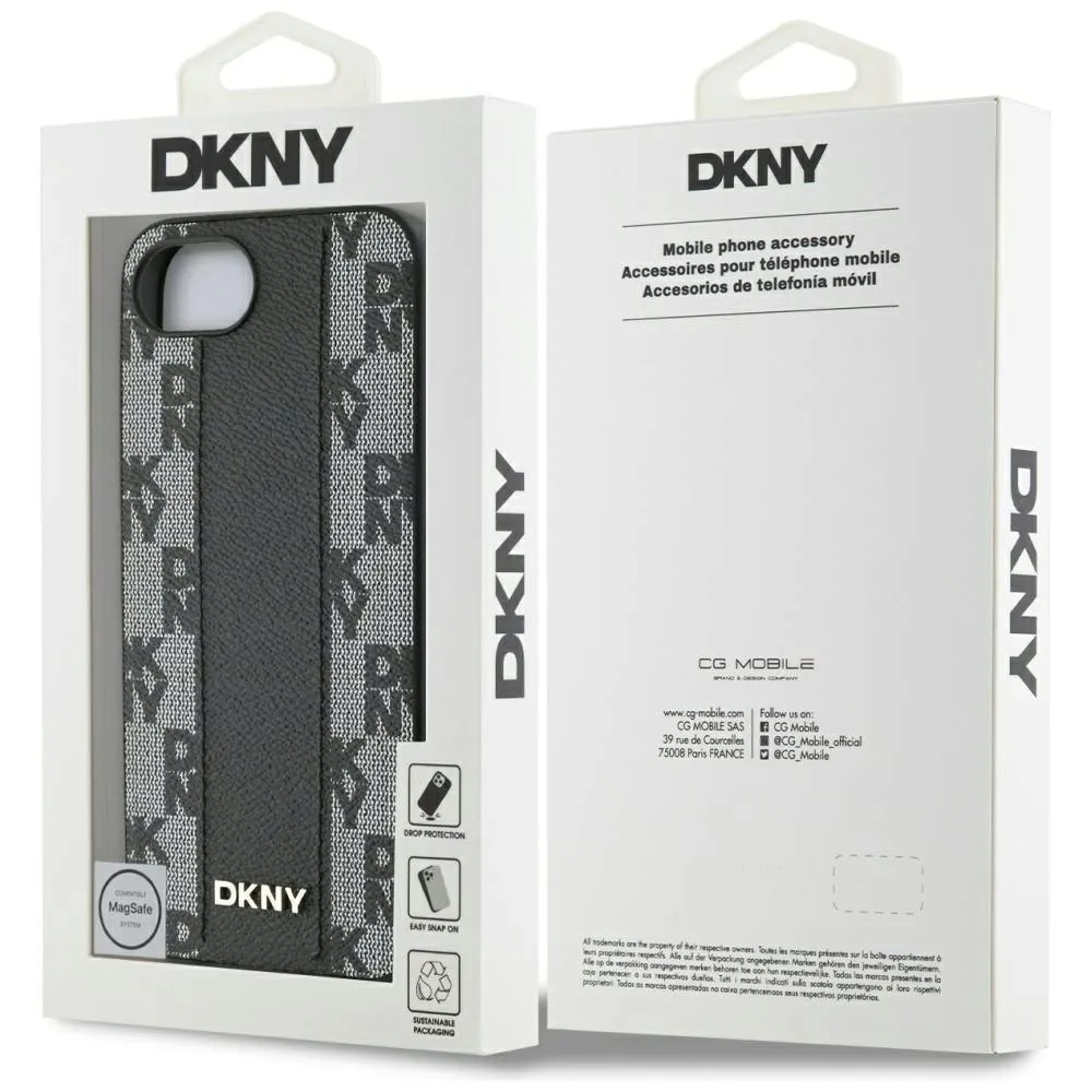 etui-dkny-leather-checkered-mono-pattern-magsafe-do-iphone-16e-czarny