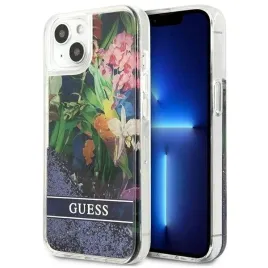 guess-guhcp13slflsb-iphone-13-mini-54-niebieski-blue-hardcase-flower-liqu