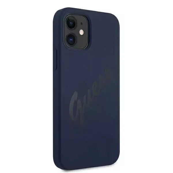 guess-guhcp12slsvsbl-iphone-12-mini-54-niebieski-blue-hardcase-script-vin-stan-nowy-kolor-niebieski