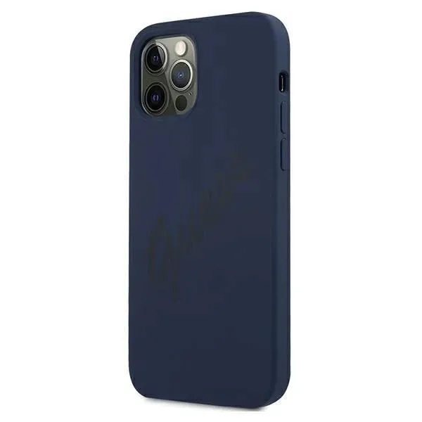 guess-guhcp12mlsvsbl-iphone-12-12-pro-61-niebieski-blue-hardcase-script-v-stan-nowy-zalaczone-wyposazenie-szklo-hartowane