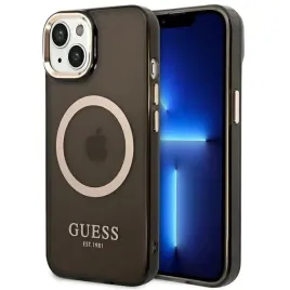 guess-guhmp14shtcmk-iphone-14-61-czarny-black-hard-case-gold-outline-tran