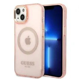 guess-guhmp14mhtcmp-iphone-14-plus-67-rozowy-pink-hard-case-gold-outline