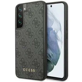 guess-guhcs23sg4gfgr-s23-s911-szary-grey-hardcase-4g-metal-gold-logo