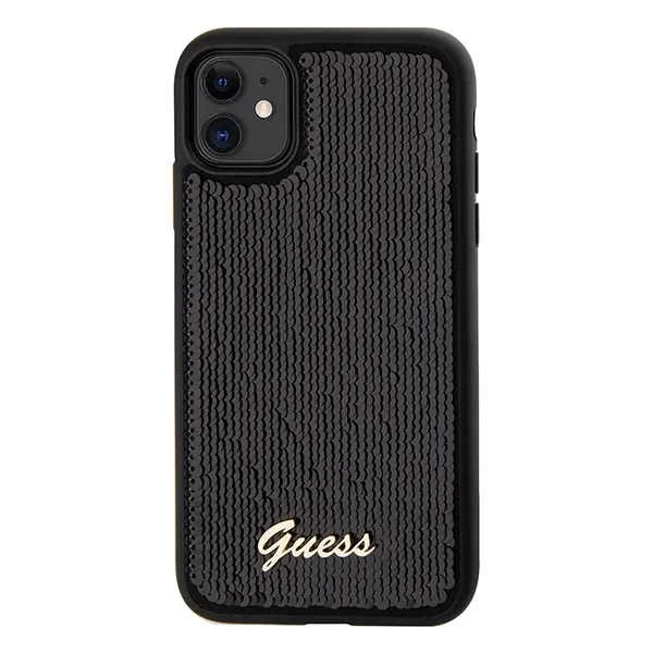 plecki-guess-do-apple-iphone-11-xr-sequin-script-metal-czarny-stan-nowy
