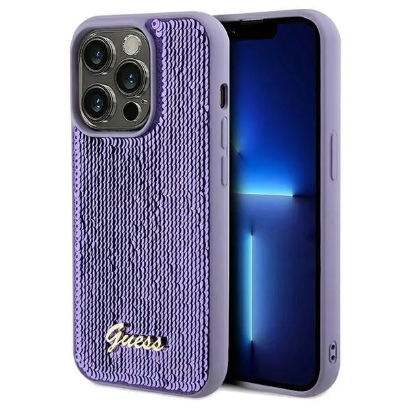 plecki-guess-do-apple-iphone-13-pro-max-sequin-script-metal-fioletowy-stan-nowy