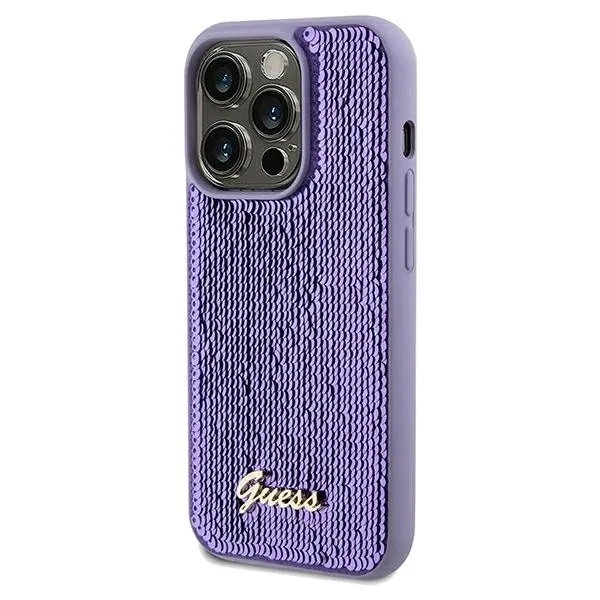 plecki-guess-do-apple-iphone-13-pro-max-sequin-script-metal-fioletowy-stan-nowy
