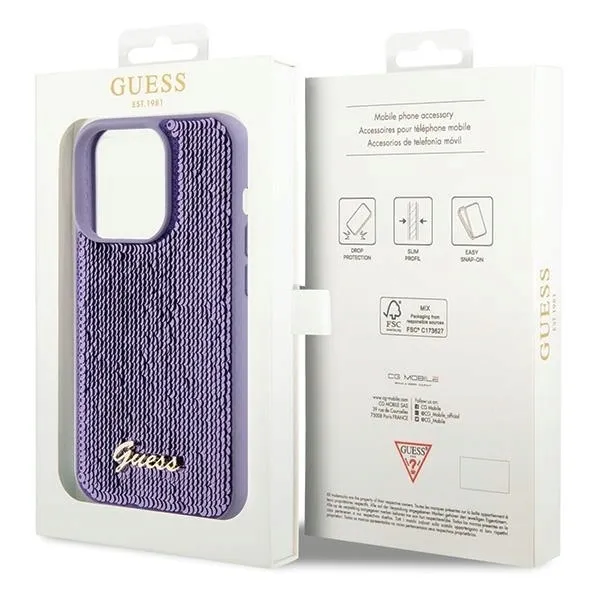 plecki-guess-do-apple-iphone-15-pro-max-sequin-script-fioletowy-stan-nowy