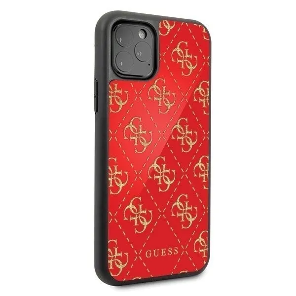 plecki-guess-do-apple-iphone-11-pro-max-double-layer-glitter-czerwony-funkcje-pochlanianie-wstrzasow