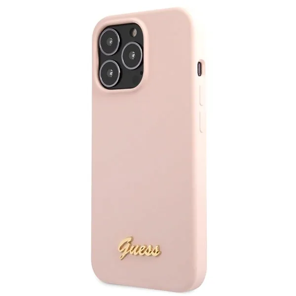 plecki-guess-do-apple-iphone-13-pro-max-silicone-script-rozowy-stan-nowy
