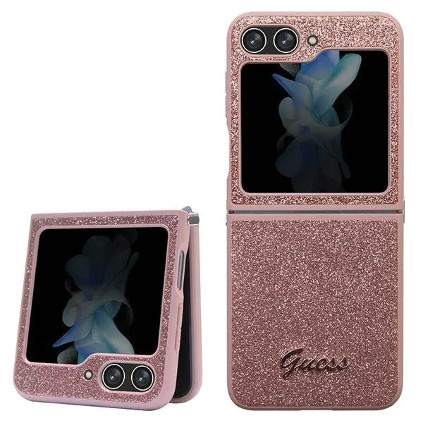 plecki-guess-do-samsung-flip-5-glitter-script-rozowy-stan-nowy