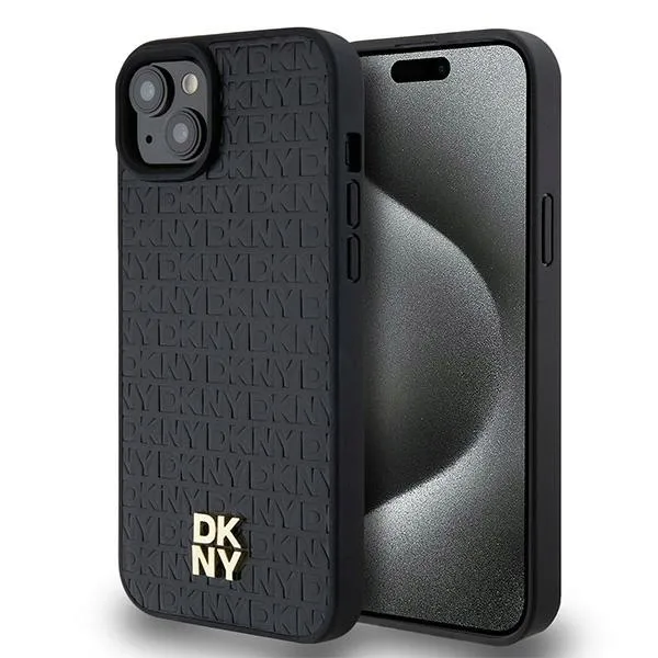 plecki-dkny-do-apple-iphone-13-14-15-leather-monogram-pattern-czarny-stan-nowy