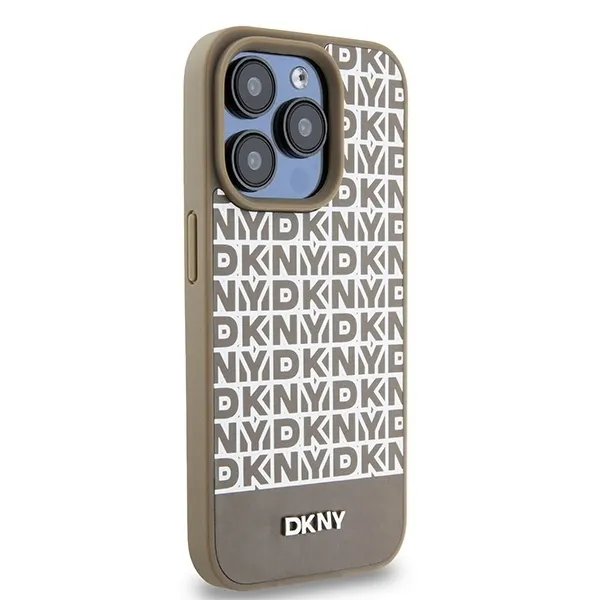 plecki-dkny-do-apple-iphone-15-pro-leather-printed-pattern-brazowy-stan-nowy