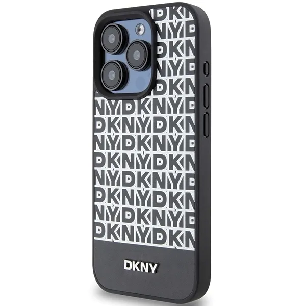 plecki-dkny-do-apple-iphone-15-pro-leather-printed-pattern-czarny-stan-nowy