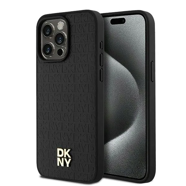 plecki-dkny-do-apple-iphone-15-pro-max-leather-monogram-pattern-czarny-stan-nowy