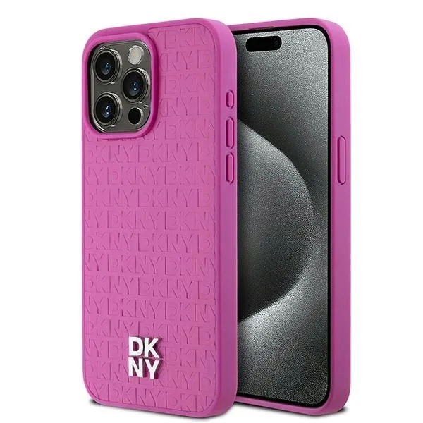plecki-dkny-do-apple-iphone-15-pro-max-leather-monogram-pattern-rozowy