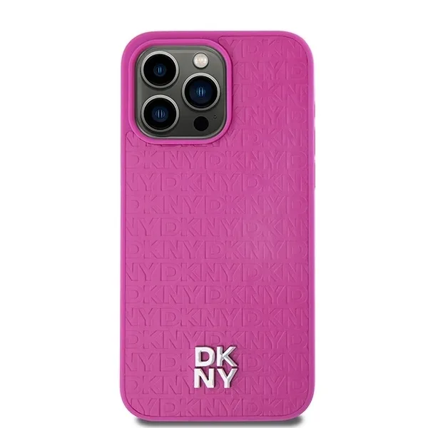 plecki-dkny-do-apple-iphone-15-pro-max-leather-monogram-pattern-rozowy-stan-nowy