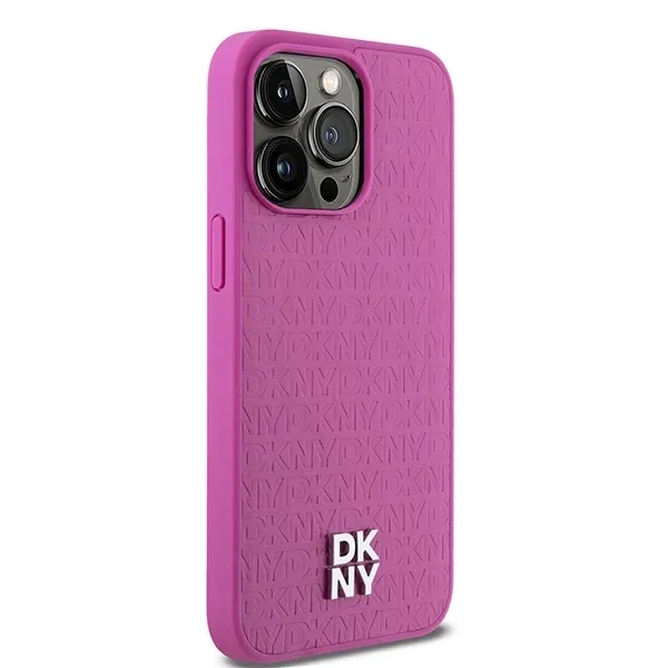 plecki-dkny-do-apple-iphone-15-pro-max-leather-monogram-pattern-rozowy-stan-nowy