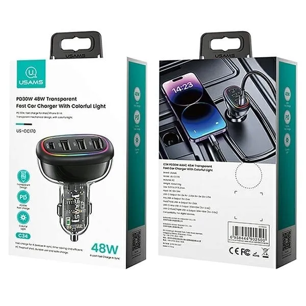 ladowarka-samochowoa-usams-1xusb-c-3xusb-a-c34-48w-zgodnosc-ze-standardem-quick-charge-1-0-quick-charge-2-0-quick-charge-3-0