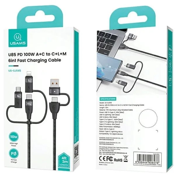 usams-kabel-u85-2xusb-c-usb-micro-usb-lightning-6w1-2m-100w-pd-fast-charge-marka-usams