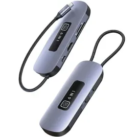 usams-adapter-hub-6w1-2xusb-3-0-tf-sd-usb-c-hdmi-pd100w-szary-tarnish-sj64