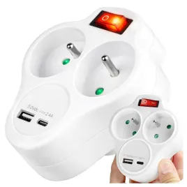 rozgaleznik-zlodziejka-2-gniazda-usb-c-ladowarka-wlacznik-16a-mocny-vayox
