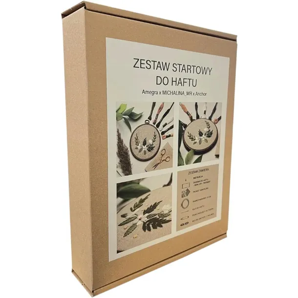 ZESTAW STARTOWY do nauki haftu ręcznego wyszywania prezent - KWIATY LETNIE