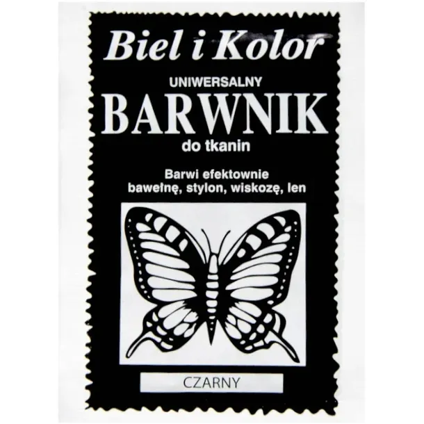 Barwnik do tkanin farba Biel i Kolor CZARNY