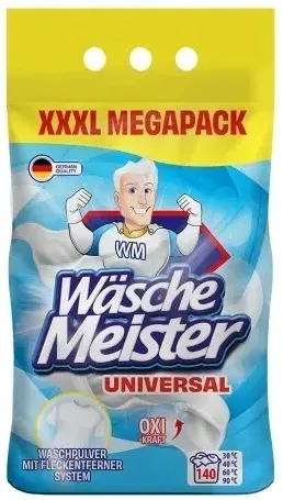 WascheMeister Niemiecki proszek do prania białego 10,5 kg – 140 Prań