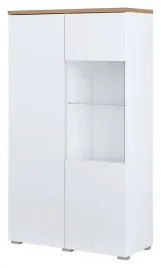 witryna-do-salonu-modo-bialy-mat-dab-80-cm-z-przeszkleniem-helvetia