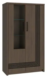 witryna-do-salonu-eufemius-90-cm-dab-mazurski-z-polkami-i-szklem