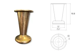 nozka-meblowa-stozek-10cm-stare-zloto-regulacja
