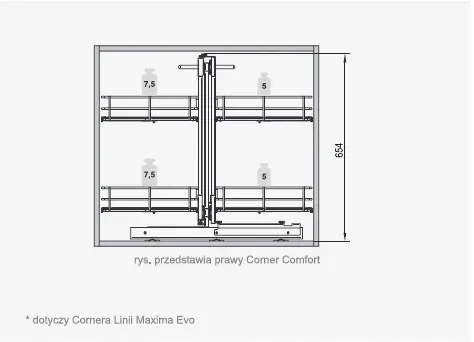 rejs-kosz-magic-corner-maxima-classic-100-prawy-gr-stan-nowy-kod-producenta-we31-0004-01-924