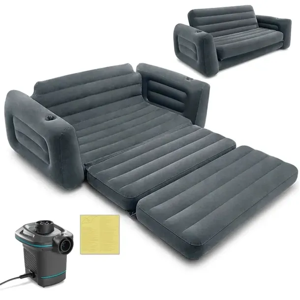 MATERAC DMUCHANY ŁÓŻKO SOFA INTEX z POMPKĄ 230V