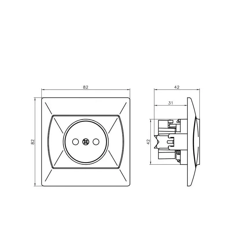 gniazdo-elektryczne-scienne-ospel-brazowy-stan-nowy