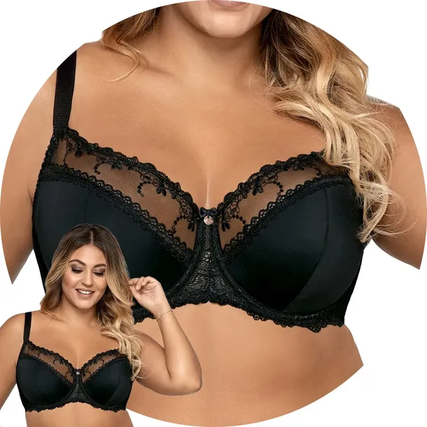 Ava 1030 Maxi Novato czarny 100F Biustonosz półusztywniany SEMI SOFT