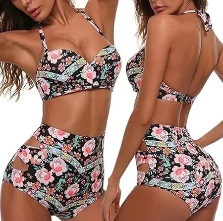 STRÓJ KĄPIELOWY USZTYWNIANY BIKINI WYSOKI STAN MAJTEK / L