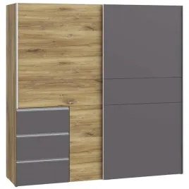 szafa-przesuwna-z-szufladami-200-cm-szerokosci-do-sypialni-dab-szara-ladna