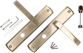 zestaw-klamka-drzwiowa-90mm-patyna-dlugi-szyld-blokada-wc-uniwersalna