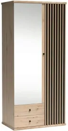 szafa-uchylna-dwudrziowa-lustro-lamele-dwie-szuflady-drazki-polki-150-cm