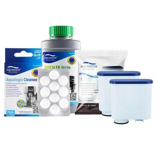 2x Filtr Do Ekspresu Saeco AL-Clean + Odkamieniacz 250ml + Tabletki