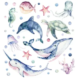 naklejki-na-sciane-dziewczynki-ocean-zwierzeta-m