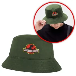 smieszny-kapelusz-rybacki-bucket-hat-zielony-oliwkowy-no-internet
