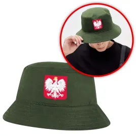 smieszny-kapelusz-rybacki-bucket-hat-zielony-oliwkowy-z-nadrukiem-polska