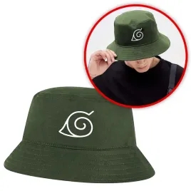 smieszny-kapelusz-rybacki-bucket-hat-zielony-oliwkowy-naruto-konoha