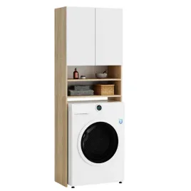 regal-lazienkowy-szafka-nad-pralke-sonoma-bialy-4-polki