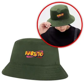 smieszny-kapelusz-rybacki-bucket-hat-zielony-oliwkowy-z-nadrukiem-naruto