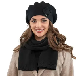 komplet-na-zime-cieply-beret-i-szalik-czarny-vivisence-7006kmpl